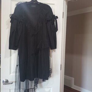 $995 SIMONE ROCHA T-SHIRT DRESS COTTON MESH BOW DETAILS LARGE